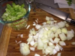 chopped onions and celery (obviously)