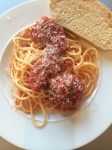 6 year old's 2nd serving of spaghetti and meatballs